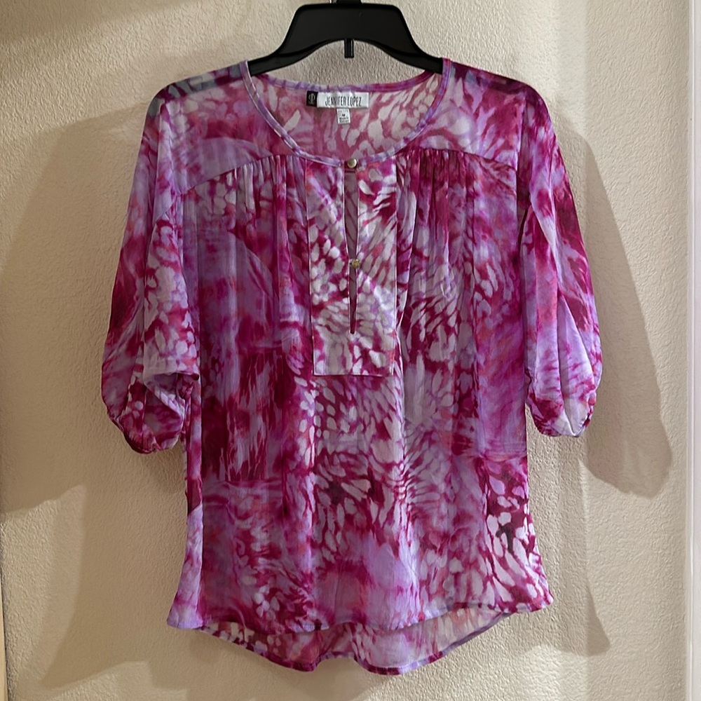 Jennifer Lopez Pink and lavender Blouse